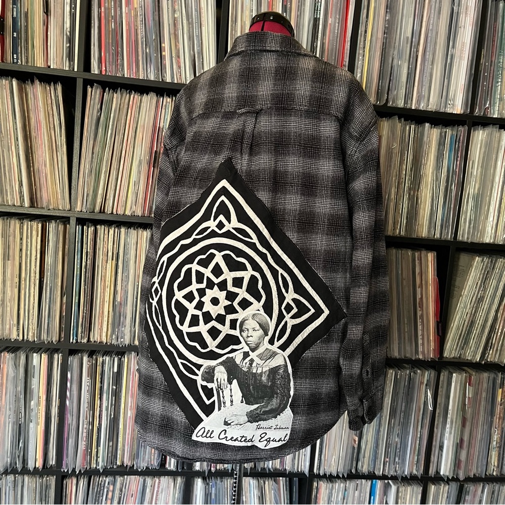 Harriett Tubman Underground Railroad Black Heroine Flannel Coat BLM 🖤 Resist 🖤 - Picture 2 of 12